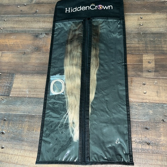 NEW-HIDDEN CROWN- BUNGEE PONYTAIL- COLOR 882 dark ash blonde wavy-human hair 18” - Picture 9 of 15